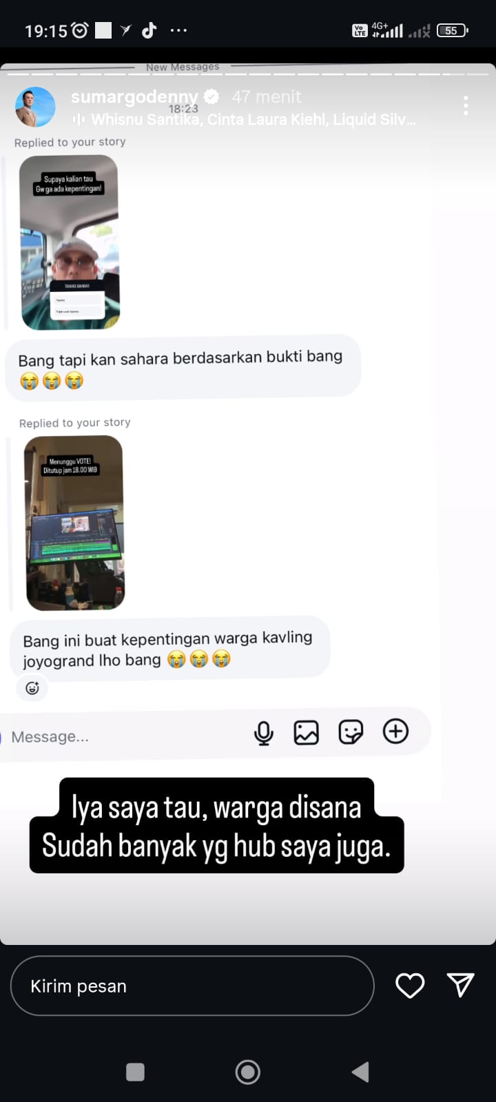 DM warga Joyogrand ke Denny Sumargo